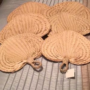 36 Raffia Hand Fans Wedding Shower Favors